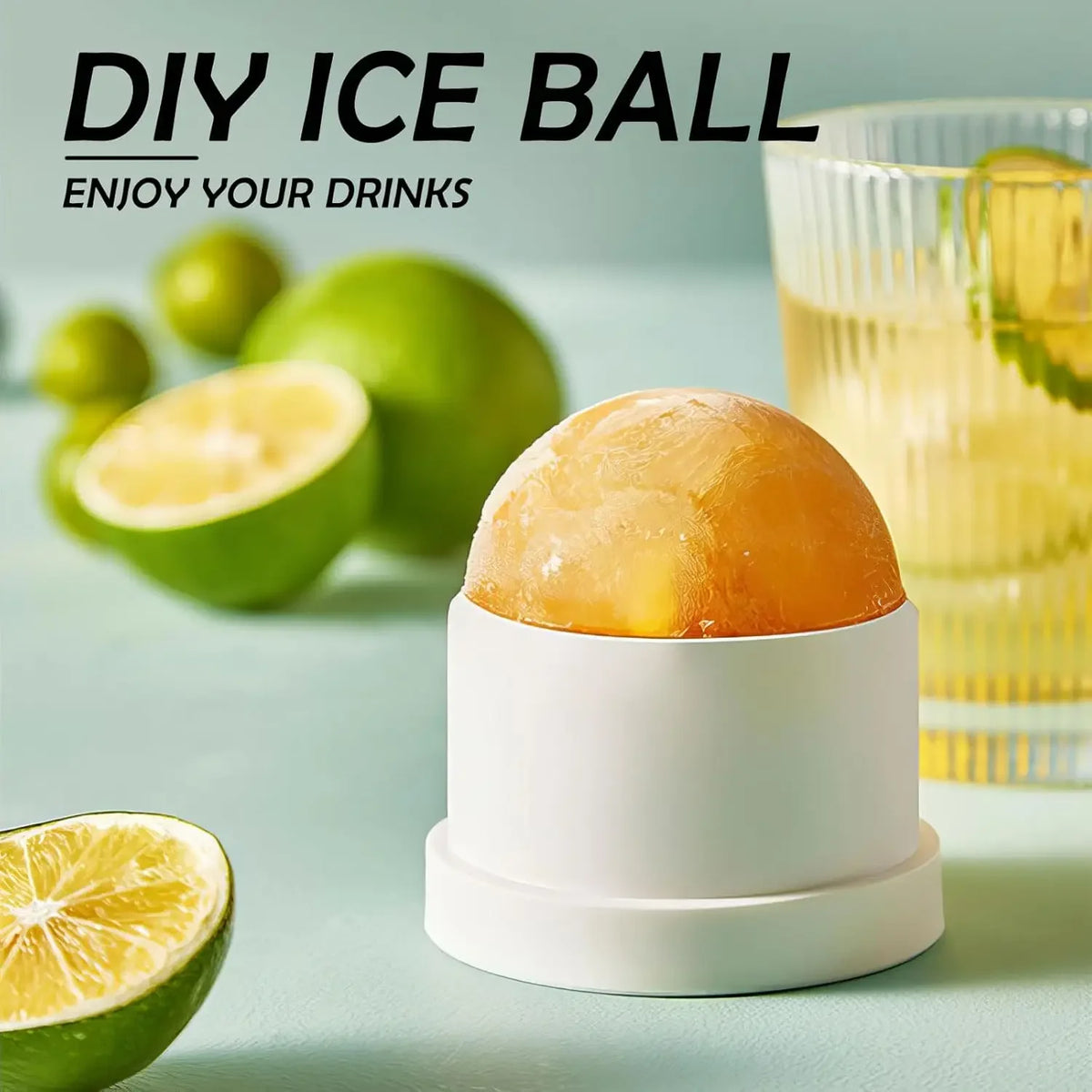Silicone Ice Ball Mold – Round Ice Cube Tray for Whiskey Ice Ball Mold PLUSH