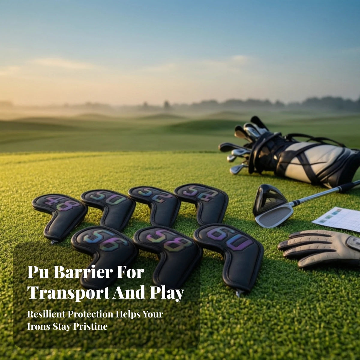 10-Piece Golf Iron Head Covers – PU Synthetic Leather Set Golf Iron Head Covers PLUSH