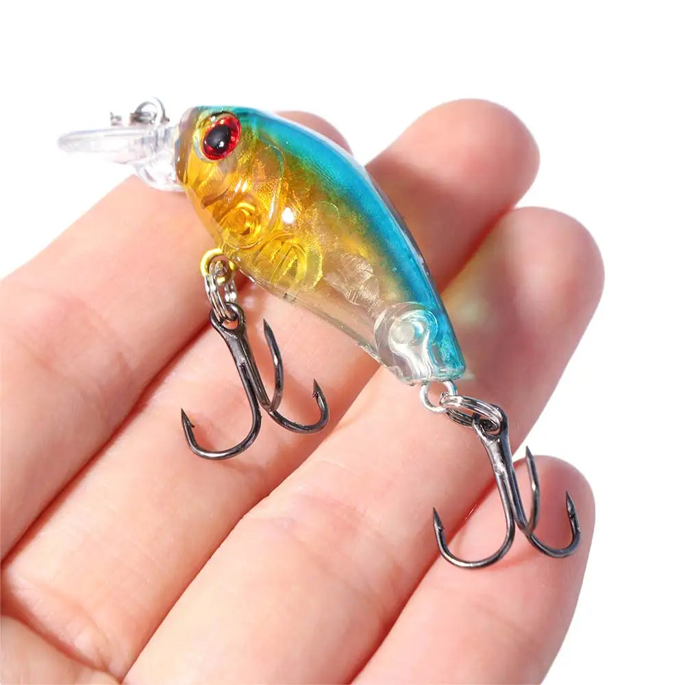 8-Pack Topwater Micro Fishing Lures – Hard Bait Wobbler Set Fishing Lure Set PLUSH