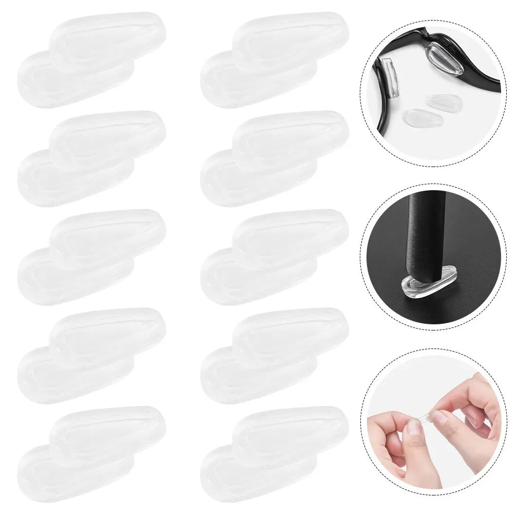 10 Pairs Silicone Non-Slip Nose Pads for Glasses & Sunglasses Eyeglass Nose Pads PLUSH Default Title