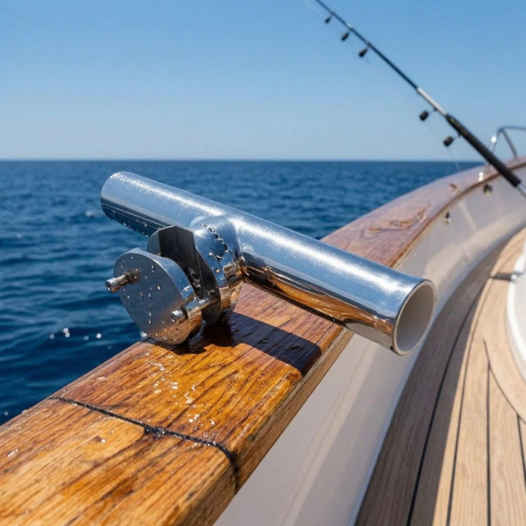 Stainless Steel Fishing Rod Holder with Clamp – Boat & Yacht Fishing Rod Holder PLUSH