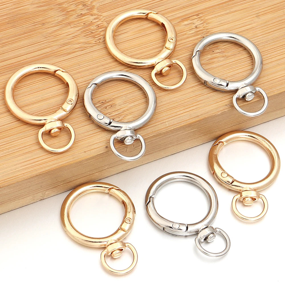 10pcs Alloy Swivel O Ring Spring Clasp Split Keyring DIY Jewelry Findings PLUSH