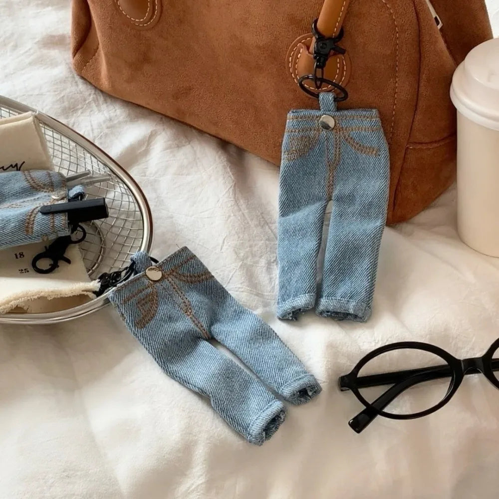 Mini Denim Pen Holder Keychain | Pencil Loop Keyring Pendant Pen Holder Keychain PLUSH