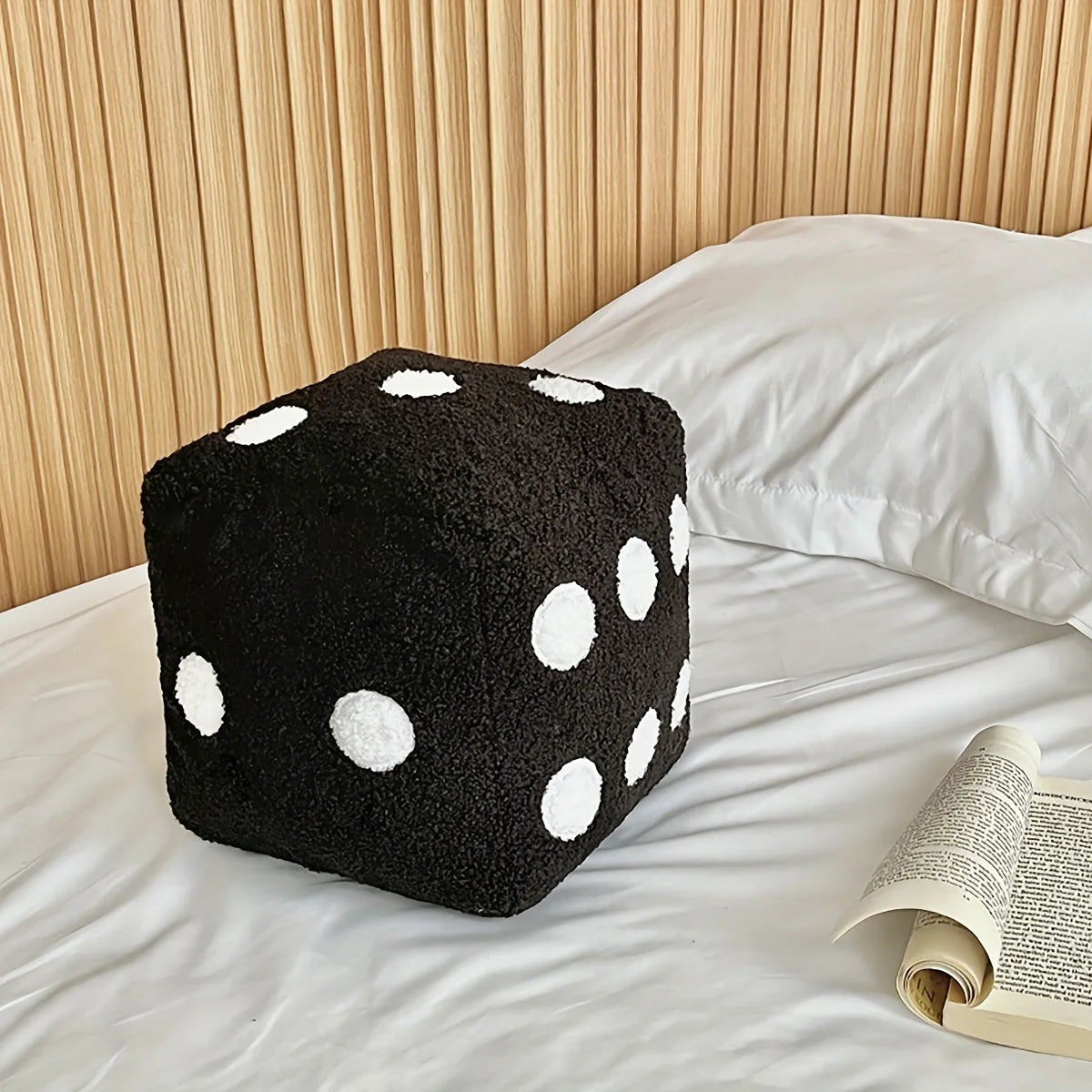 Dice Throw Pillow 20x20cm | Cotton Decorative Cushion Decorative Throw Pillow PLUSH Black 20x20cm