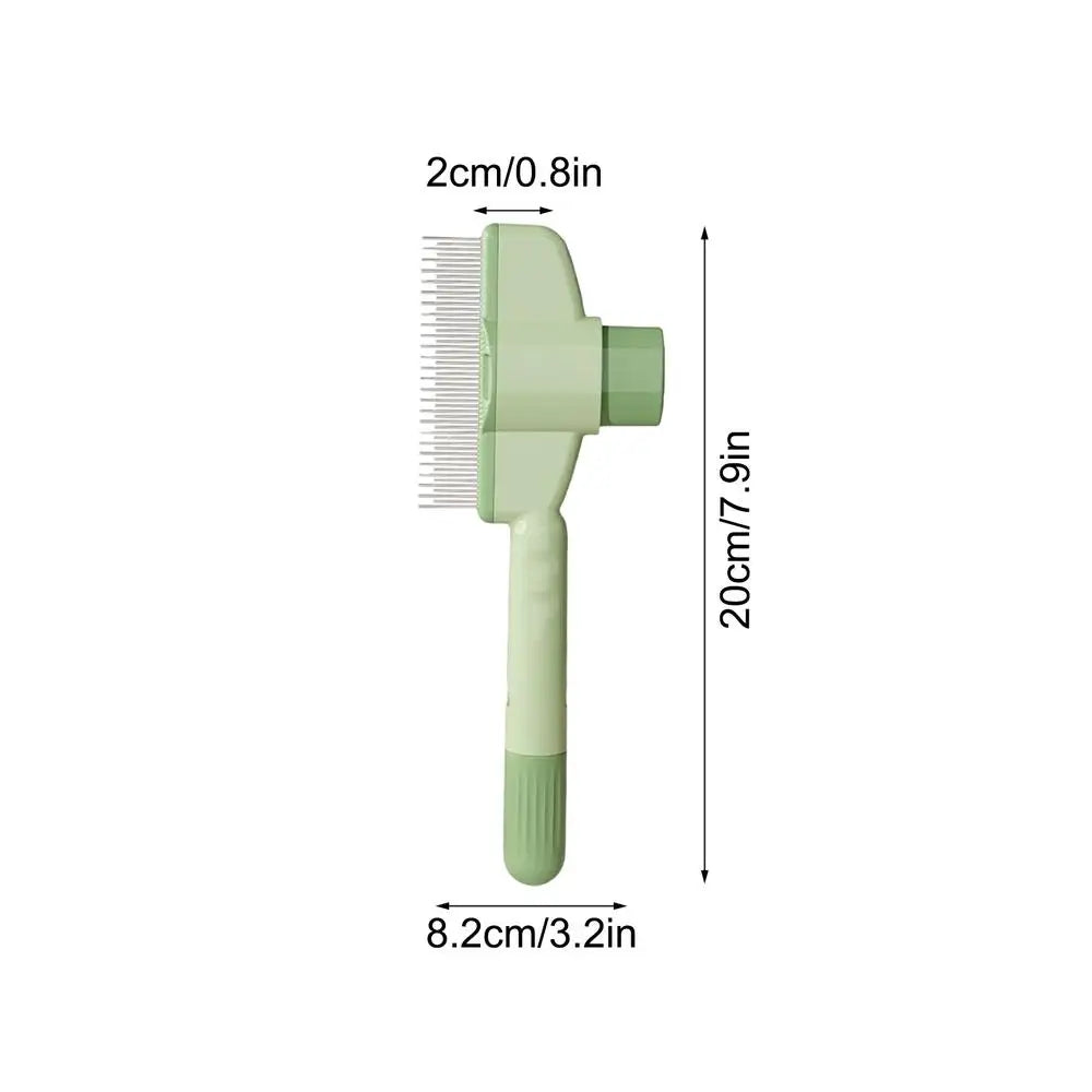 Self-Cleaning Pet Grooming Comb for Dogs & Cats | Hair Remover Pet Grooming Comb PLUSH Green