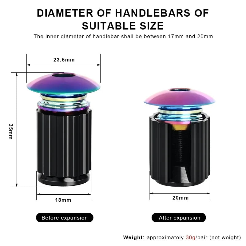 Aluminum Bicycle Handlebar End Plugs – MTB & Road Bike Caps Handlebar End Plugs PLUSH