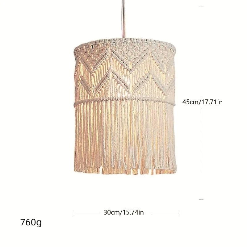 Boho Handwoven Cotton Pendant Lampshade | Nordic Home Decor Pendant Lampshade PLUSH