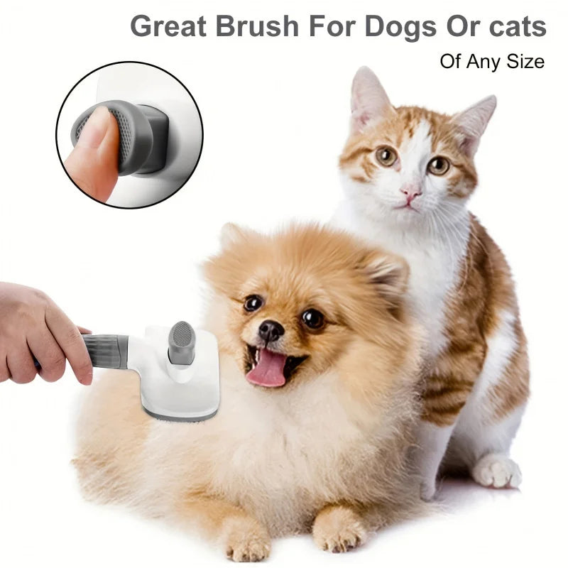 Easy Clean Pet Comb for Cats & Dogs – Deshedding Tool Pet Grooming Comb PLUSH