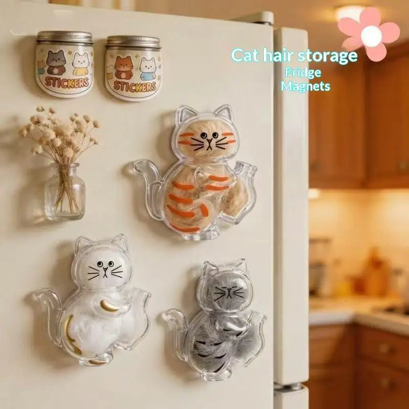 Transparent Cat Magnetic Storage Box – Pet Fur & Whisker Keepsake Pet Keepsake Storage PLUSH