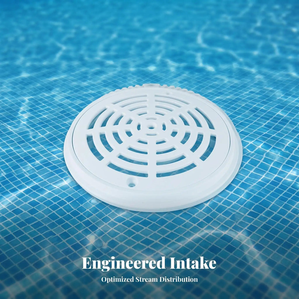 White Round ABS Pool Main Drain Cover – Inground Replacement Pool Drain Cover PLUSH