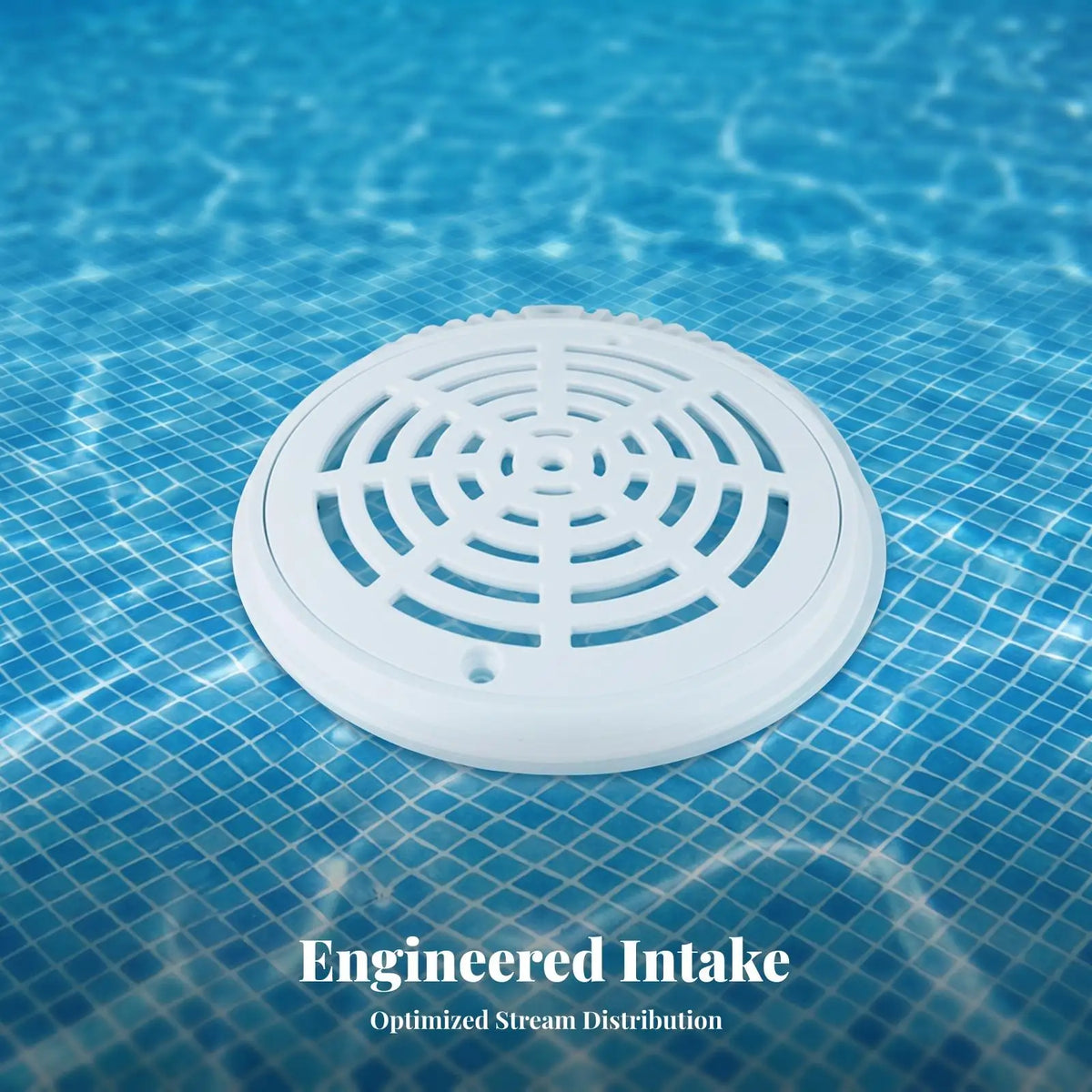White Round ABS Pool Main Drain Cover – Inground Replacement Pool Drain Cover PLUSH