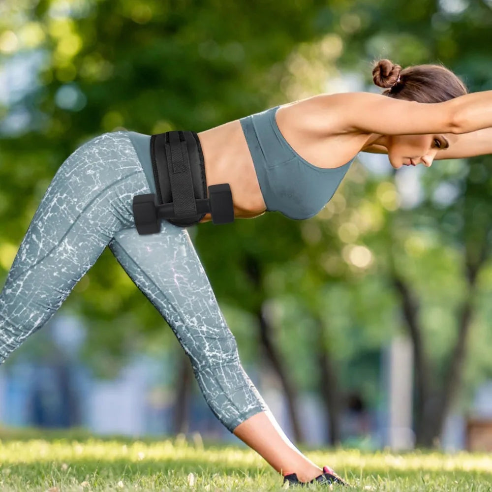 Non-Slip Hip Thrust Belt – Adjustable Dumbbell Strap for Glutes Weightlifting Hip Belt PLUSH
