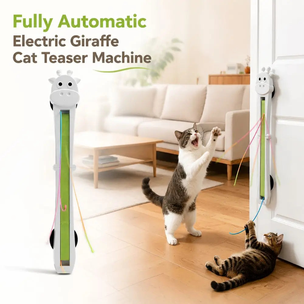 2-Pack Wall Mounted Automatic Interactive Cat Teaser Wand Toy Interactive Cat Toy PLUSH