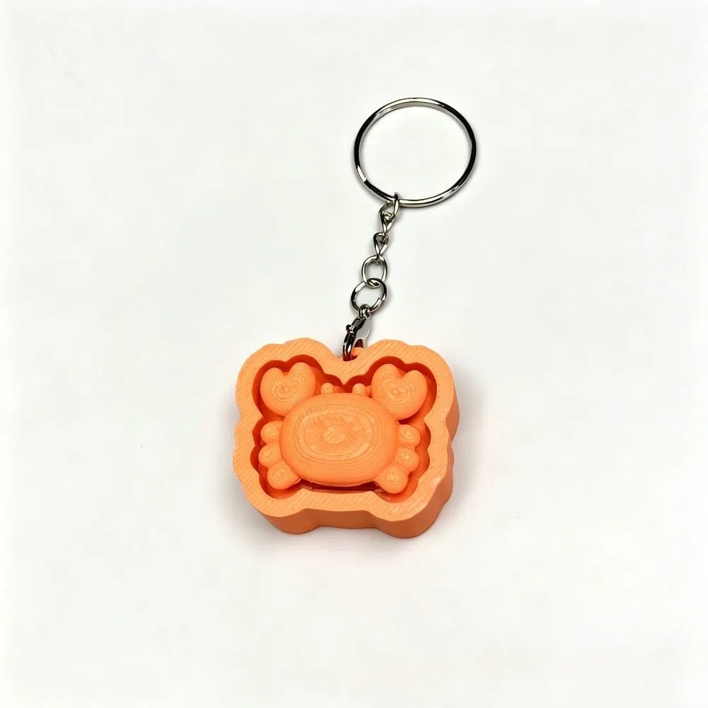 Cute Animal Fidget Clicker Keychain – Slow Rebound Squeeze Toy Fidget Keychain PLUSH Little crab