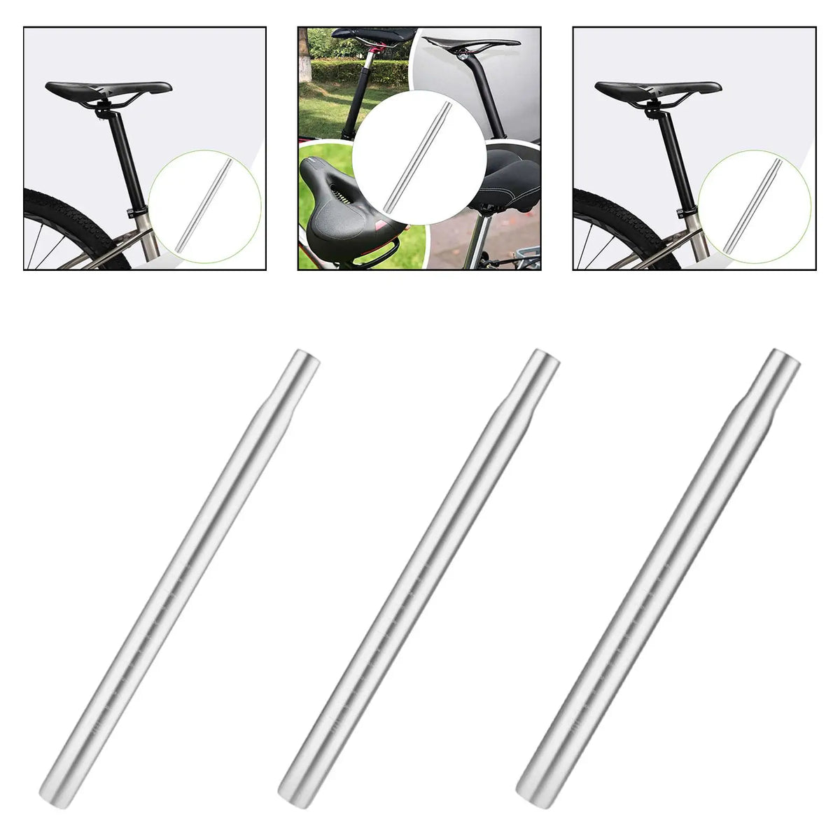 25.4mm Aluminum Alloy Bike Seat Post CNC Slim Head – 2 Pack Bicycle Seatpost PLUSH
