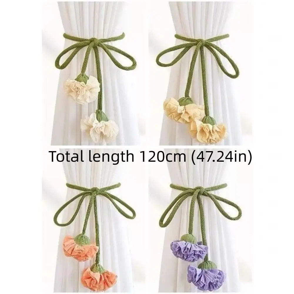 Tulip Curtain Tiebacks – Adjustable Tie Rope Straps, 1 Pair Curtain Tiebacks PLUSH