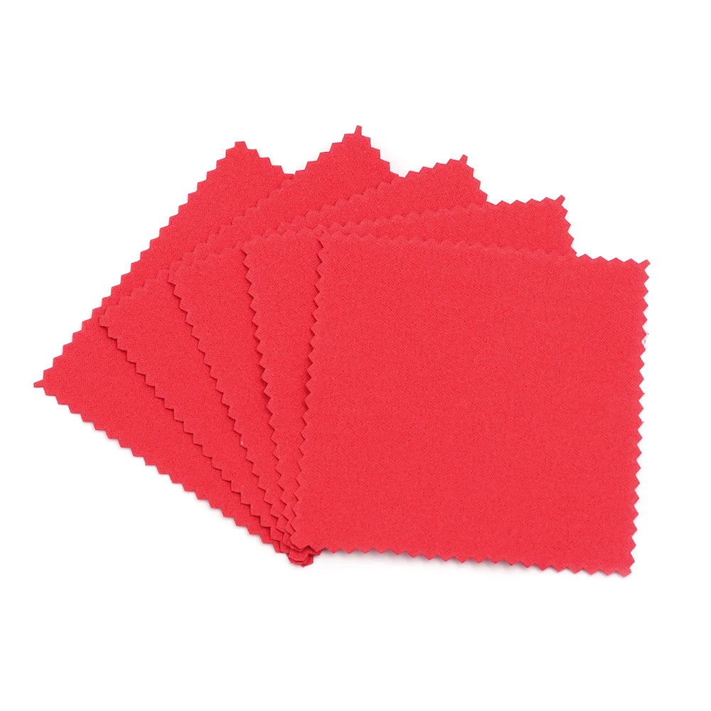50pcs Soft Polishing Cloths for Glasses & Silver Jewelry Jewelry Polishing Cloth PLUSH red 8x6cm