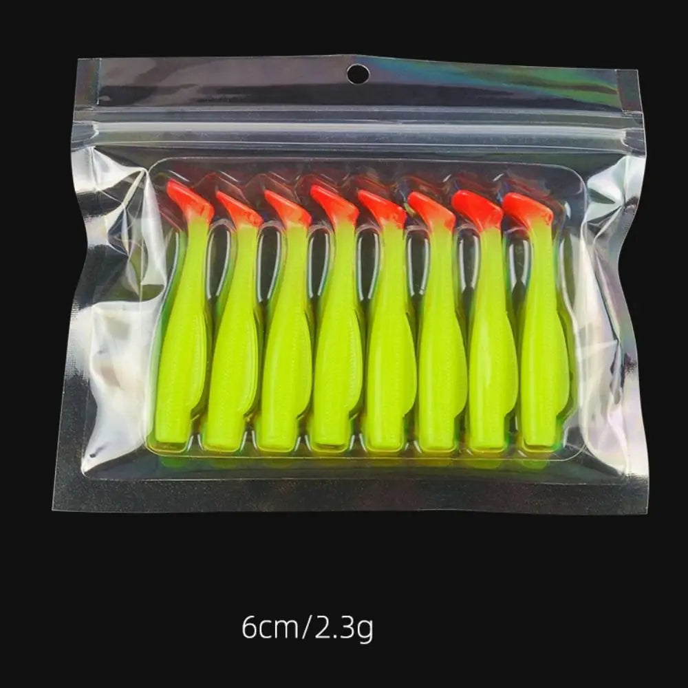 T-Tail Soft Silicone Swim Lures 6cm/8.5cm – Multicolor Bait Set Soft Fishing Lures PLUSH 6cm-style 4