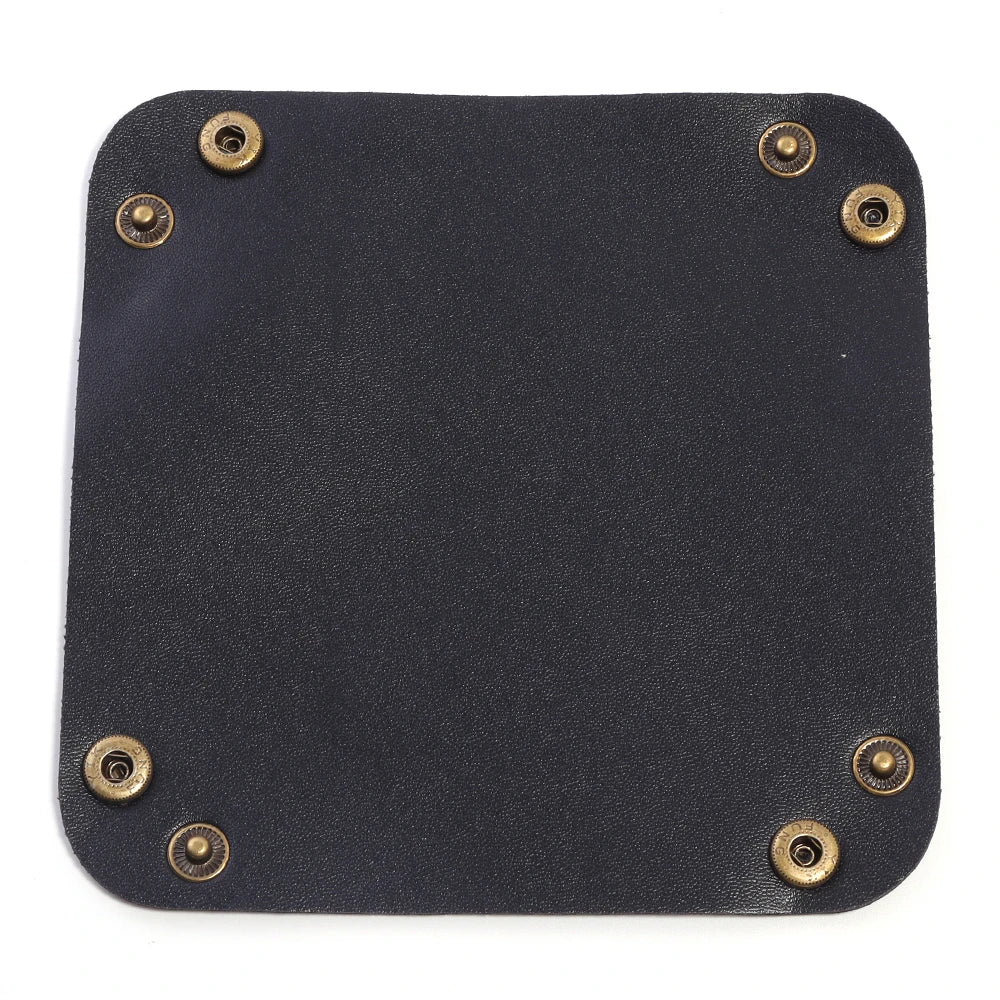 Foldable PU Leather Desktop Tray – Jewelry & Key Organizer Desktop Storage Tray PLUSH black 15x15cm