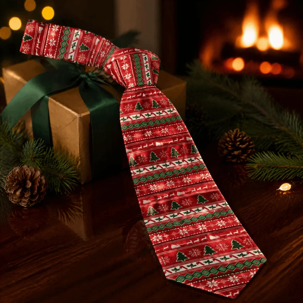 Men's Christmas Novelty Necktie – Santa, Snowflakes & Xmas Novelty Necktie PLUSH