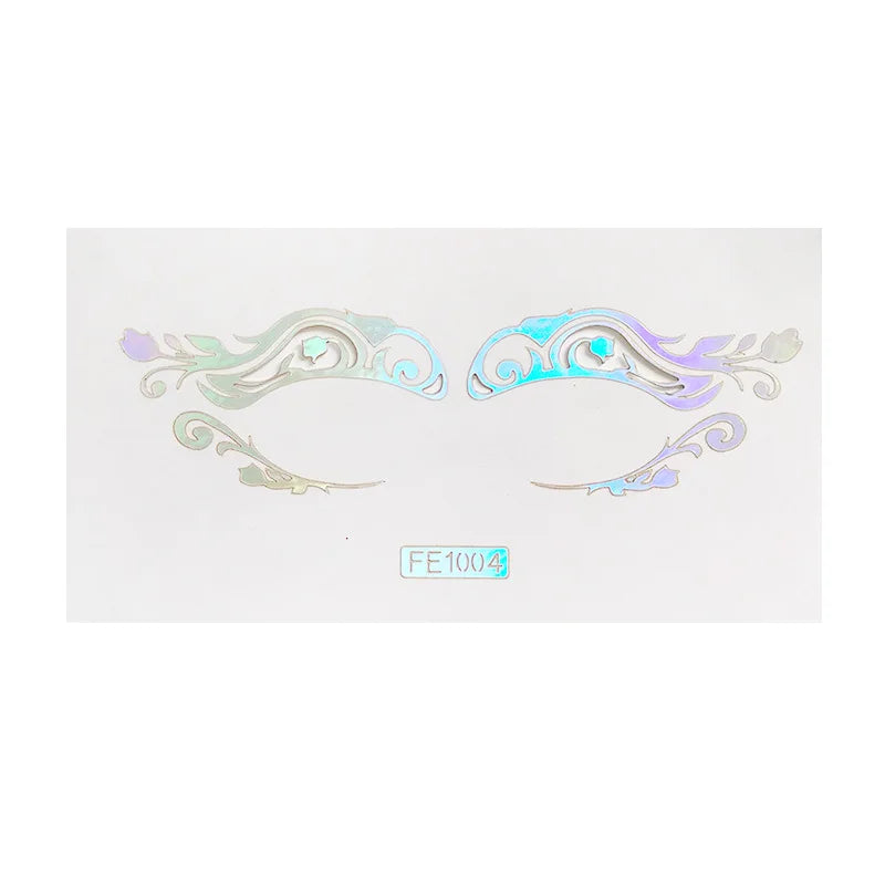 Laser Face & Eye Makeup Stickers – Colorful Party Art Decor Face Makeup Stickers PLUSH FE1004