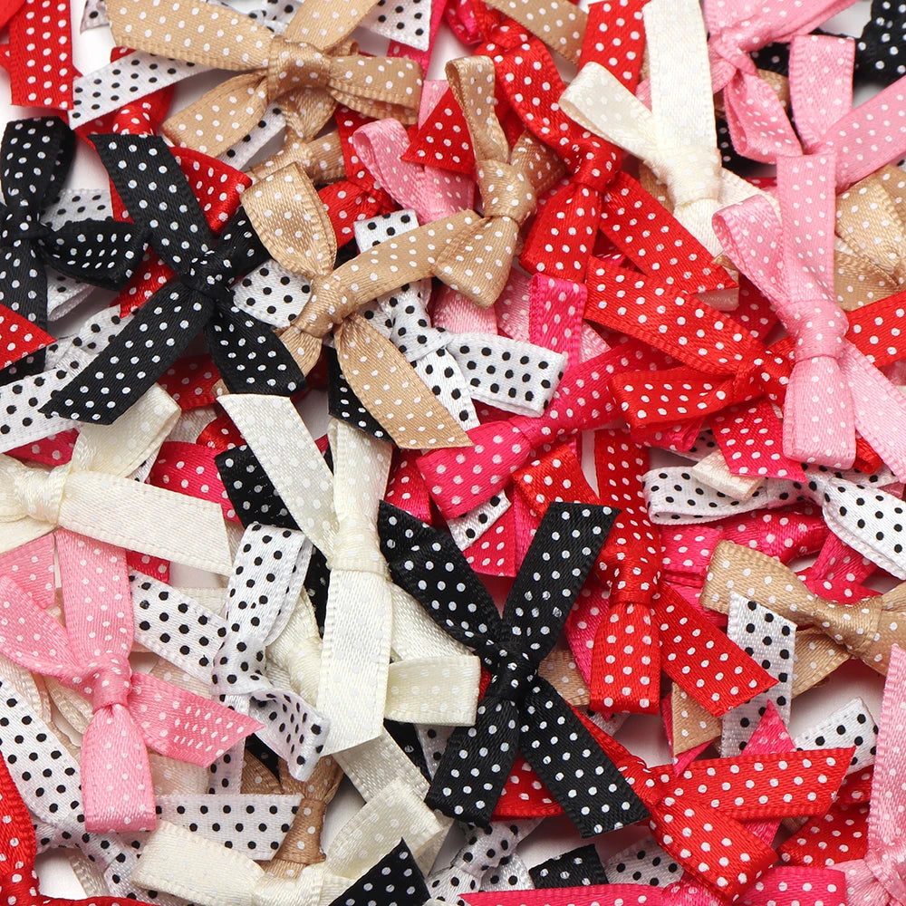 30pcs Polka Dot Ribbon Bows – DIY Hair & Sewing Craft Ribbon Bow Craft Supplies PLUSH