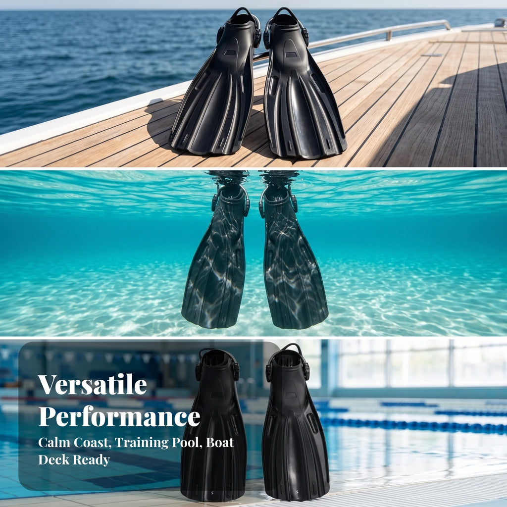 Open-Heel Scuba Fins with Spring Straps | High Performance Scuba Diving Fins PLUSH Default Title