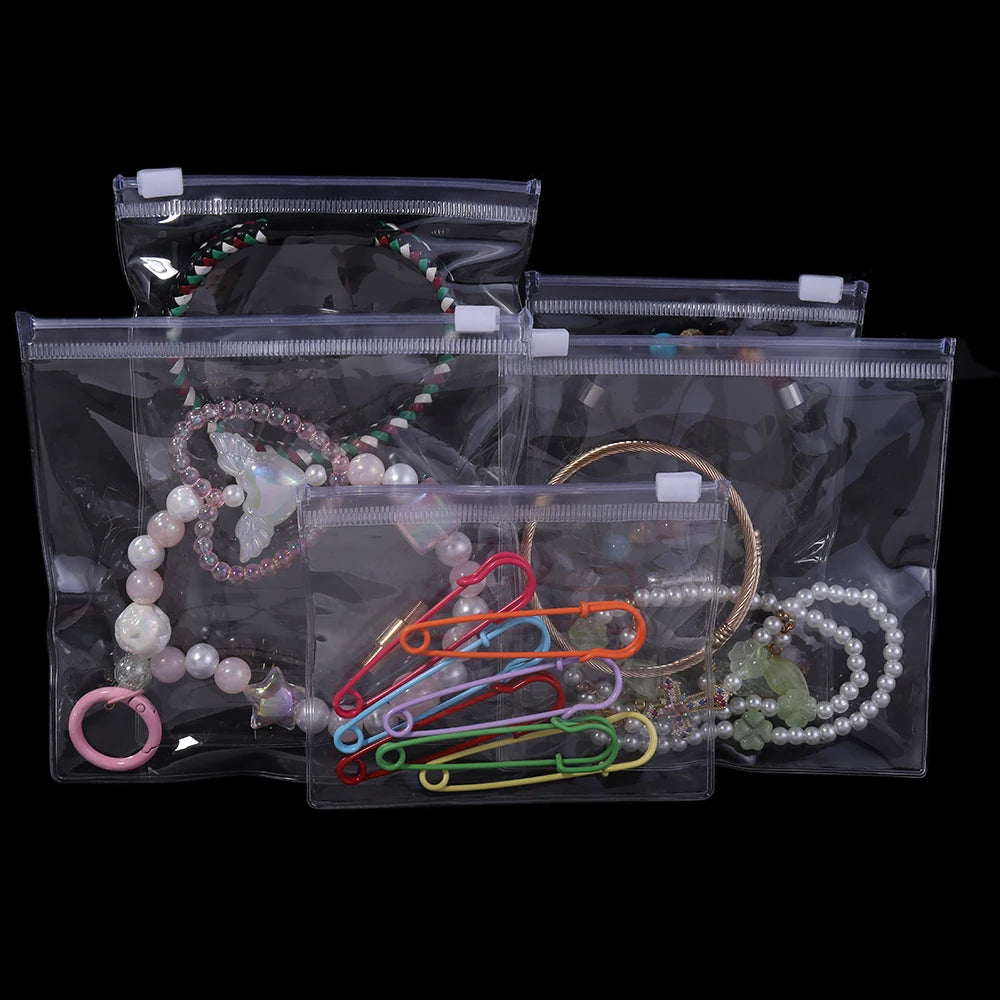 10pcs Clear PVC Zip-Lock Bags – Jewelry & Bead Storage Pouches Jewelry Storage Pouches PLUSH