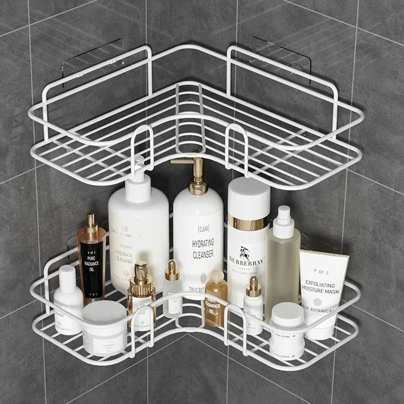 No-Drill Aluminum Corner Shower Shelf & Bathroom Wall Organizer Bathroom Corner Shelf PLUSH