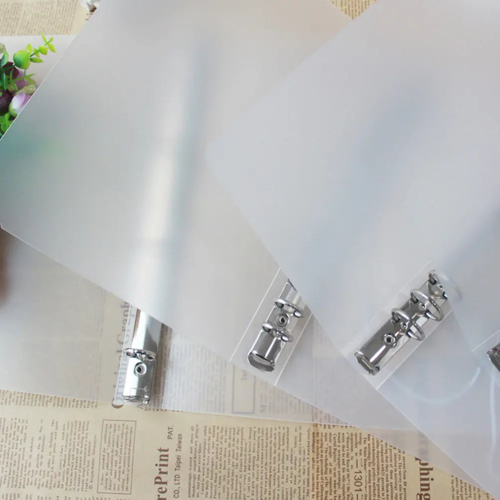 A6 Semi-Transparent PP File Folder Binder with Elastic Band Plastic File Binder PLUSH