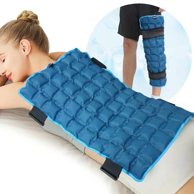 Large Reusable Hot & Cold Compress Wrap 13x22" Ice Pack Hot Cold Compress Wrap PLUSH Blue