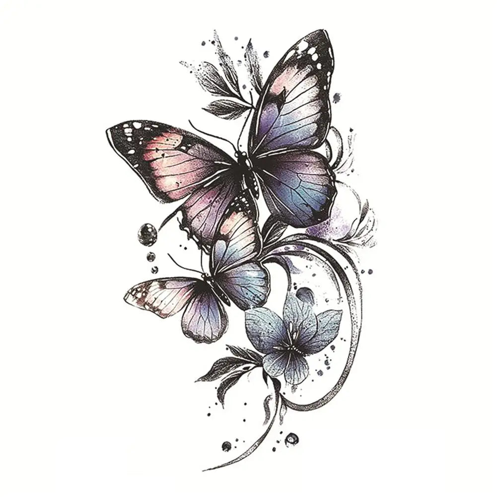 Colorful Butterfly Temporary Tattoo Stickers – Men & Women Temporary Tattoo Sticker PLUSH C CN