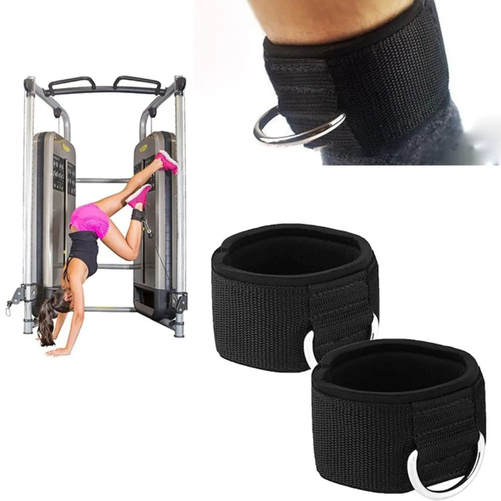 2pcs D-Ring Ankle Cuff Straps – Adjustable Gym Training Brace Ankle Cuff Straps PLUSH
