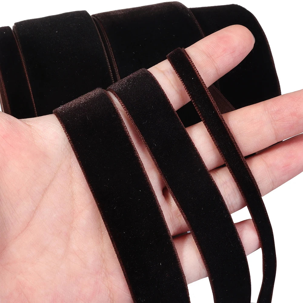 Deep Brown Velvet Ribbon 5/10 Yards – DIY Crafts & Wrapping Velvet Craft Ribbon PLUSH