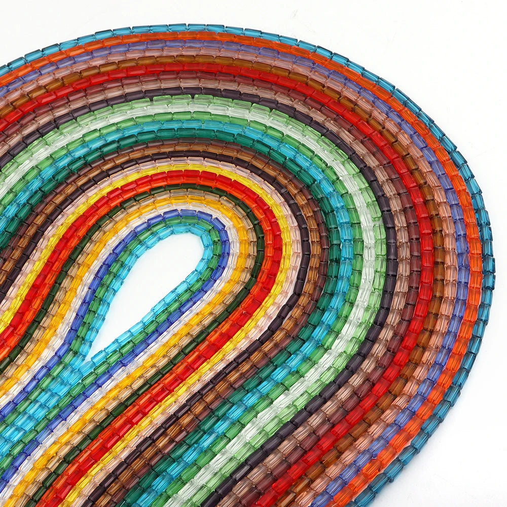 70-80pcs Cube Glass Spacer Beads – Colorful DIY Jewelry Glass Spacer Beads PLUSH