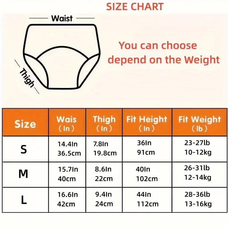 6pcs Soft Cotton Potty Training Pants – Washable & Reusable Potty Training Pants PLUSH