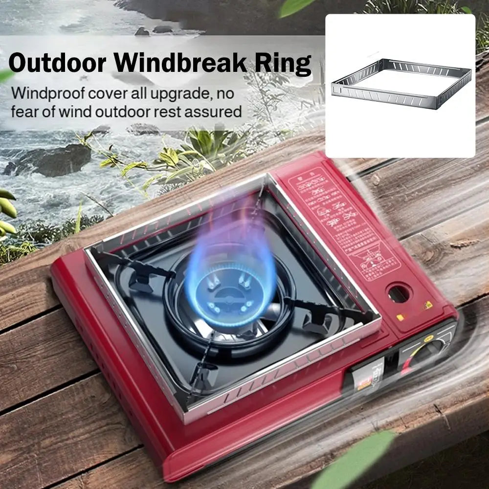 Windproof Ring for Camping Stove | Foldable Stainless Shield Camp Stove Accessory PLUSH