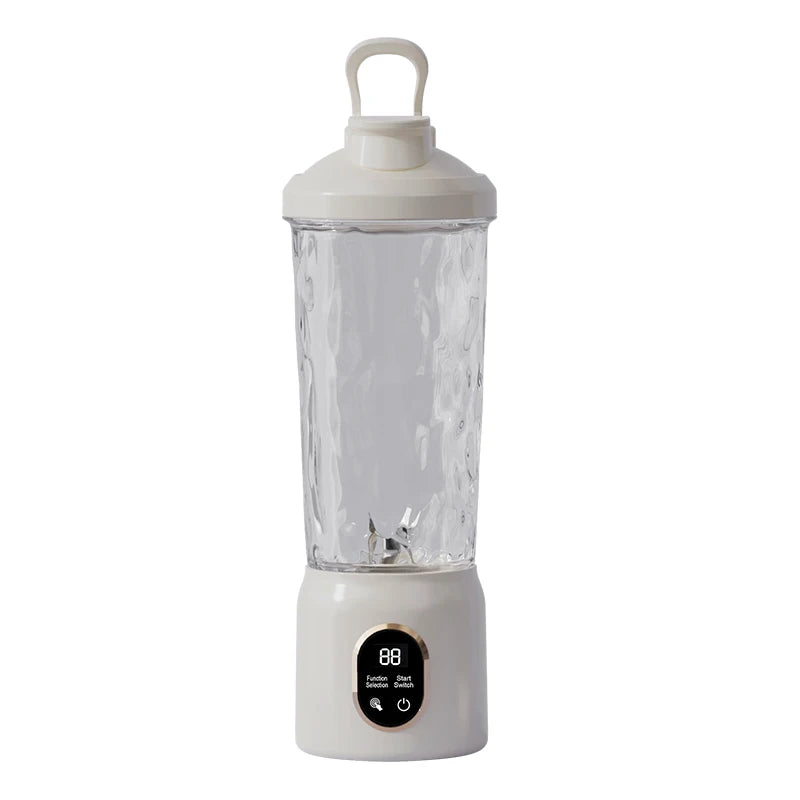 Portable Rechargeable Electric Juicer Cup | Digital Display Electric Juicer Cup PLUSH White