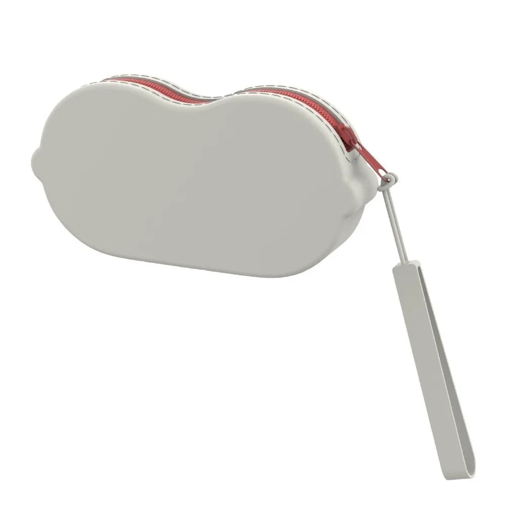 Silicone Sunglasses Case with Lanyard & Zipper – 12 Colors Eyeglass Case PLUSH Light Grey