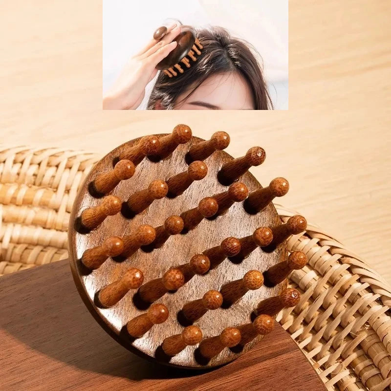 Natural Sandalwood Scalp Massage Comb & Wooden Hair Brush Scalp Massage Comb PLUSH