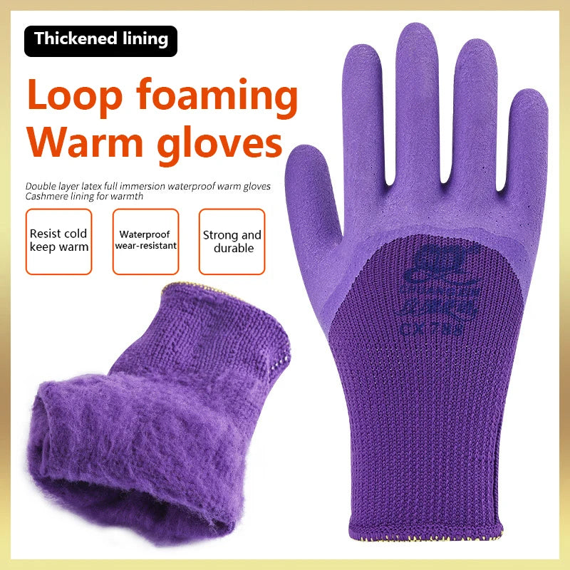 KOQZM Windproof Thermal Gloves -30°C Velvet Lined Unisex Thermal Winter Gloves PLUSH
