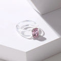 Women's Colorful Zircon Resin Ring – Trendy Sweet Style Resin Fashion Ring PLUSH one size A1