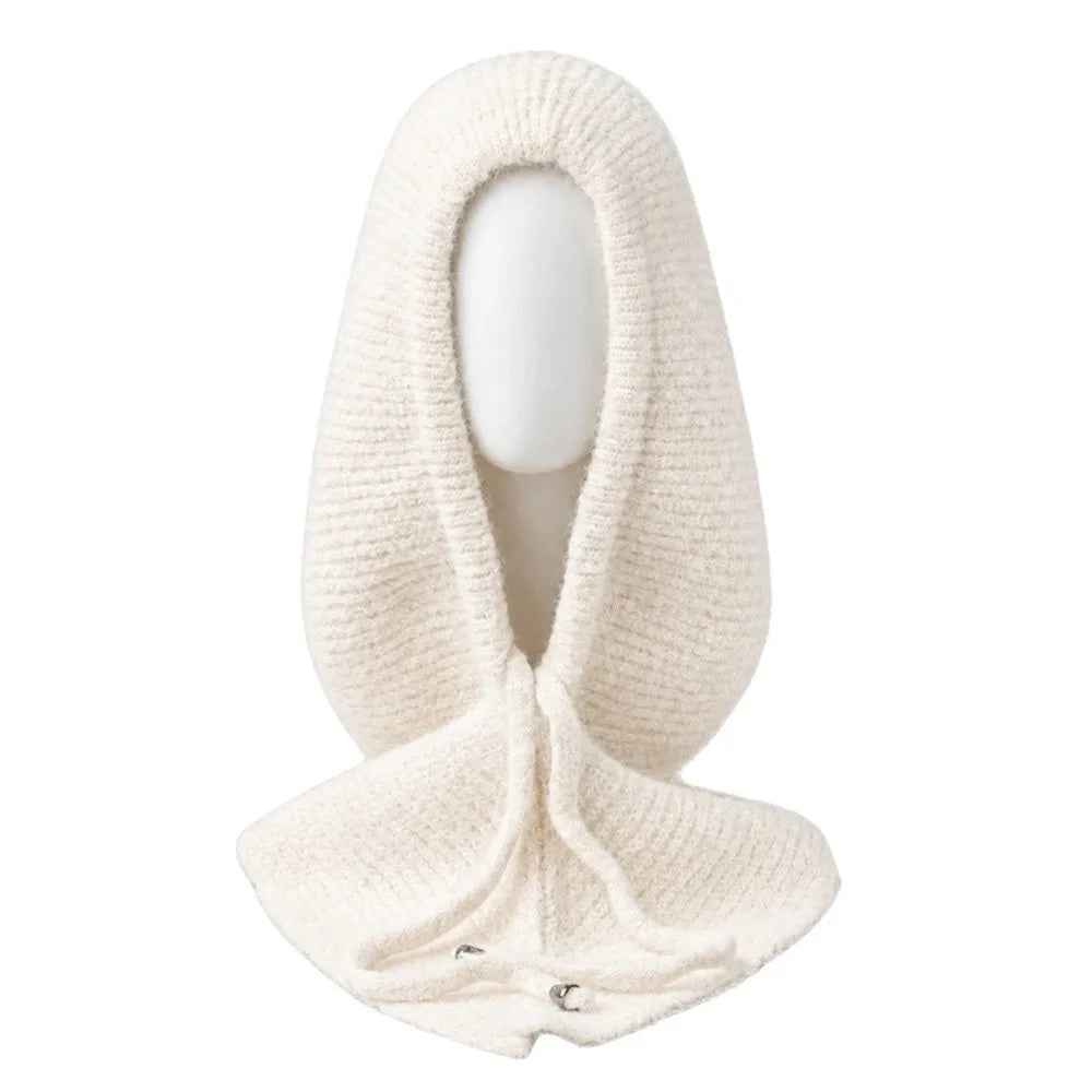 Winter Balaclava Beanie Hat – Knit Scarf Cap with Ear Cover Balaclava Beanie Hat PLUSH Beige