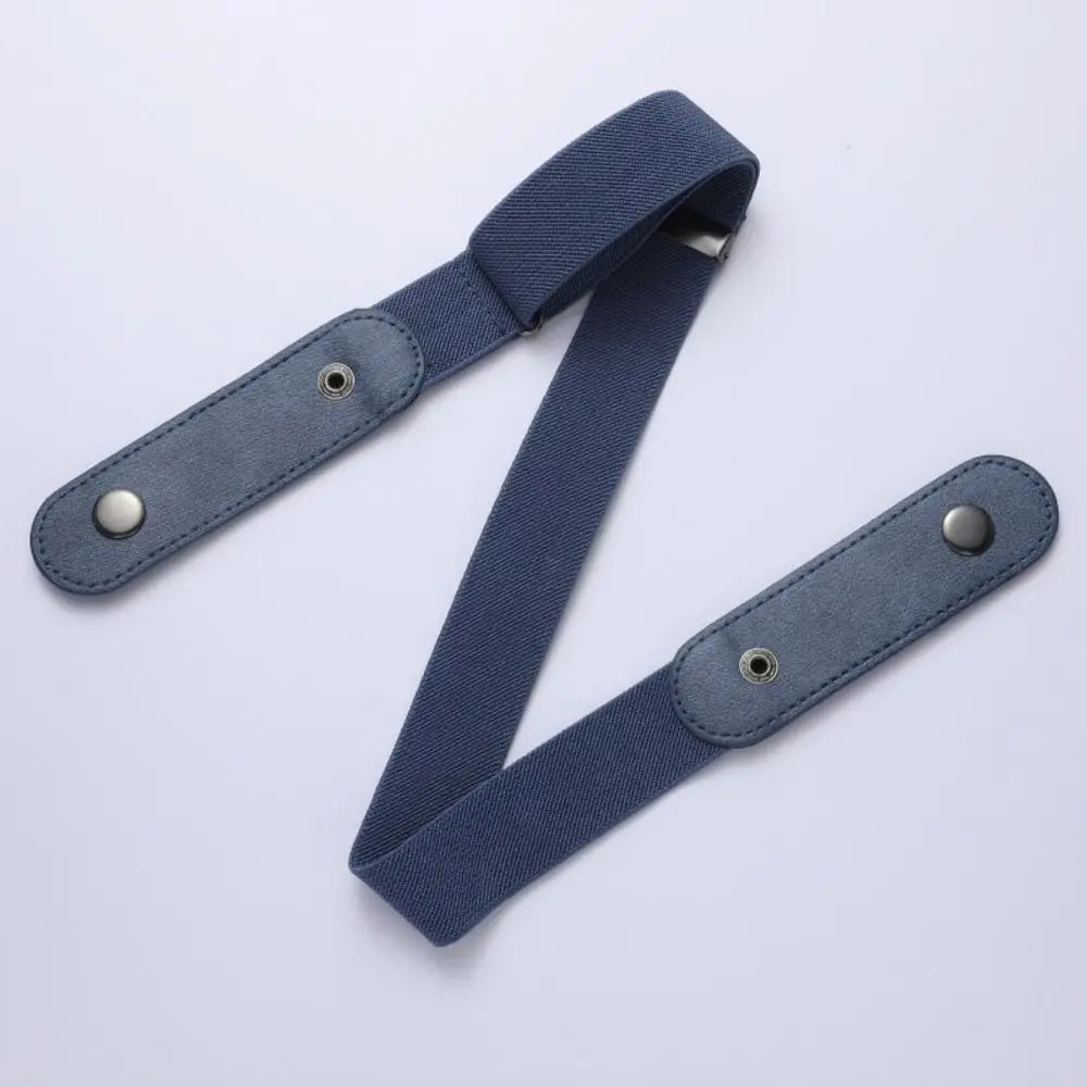Women's Buckle-Free Elastic Invisible Belt – No-Hole Design Elastic Fashion Belt PLUSH dark blue