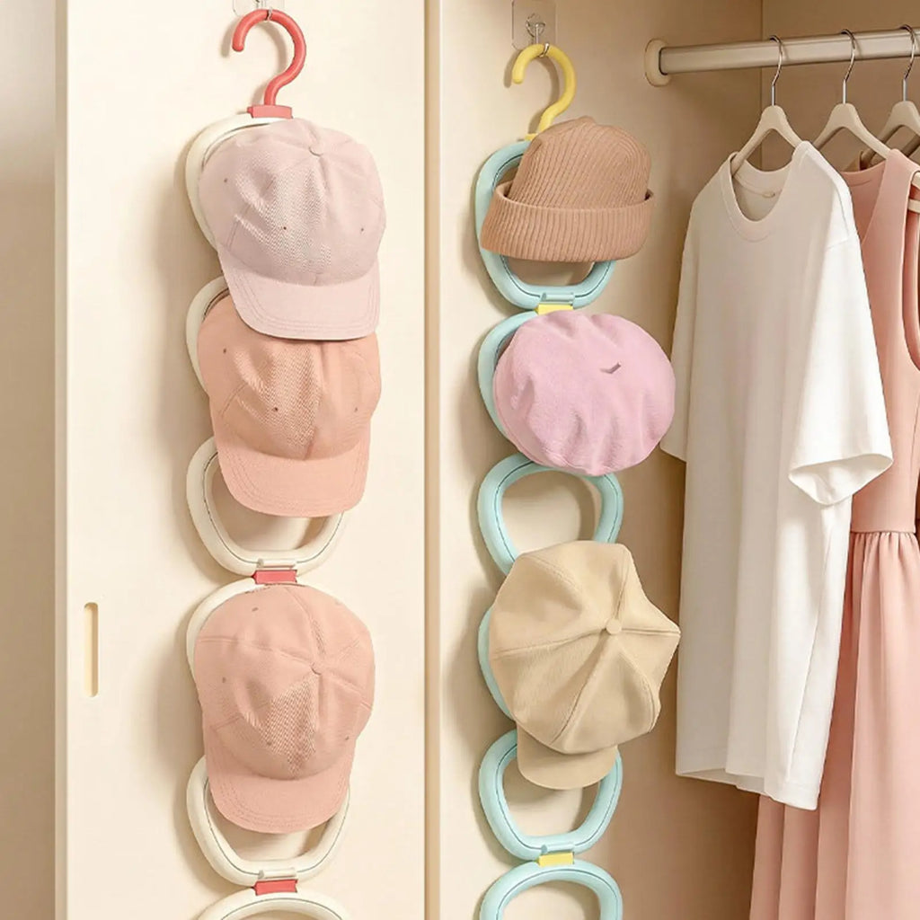 6-Hook Spliceable Baseball Cap Rack – Door & Closet Organizer Hat Rack Organizer PLUSH