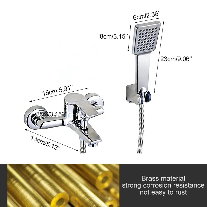 Wall Mounted Waterfall Bathtub Faucet Chrome Brass Single Handle Bathtub Faucet PLUSH
