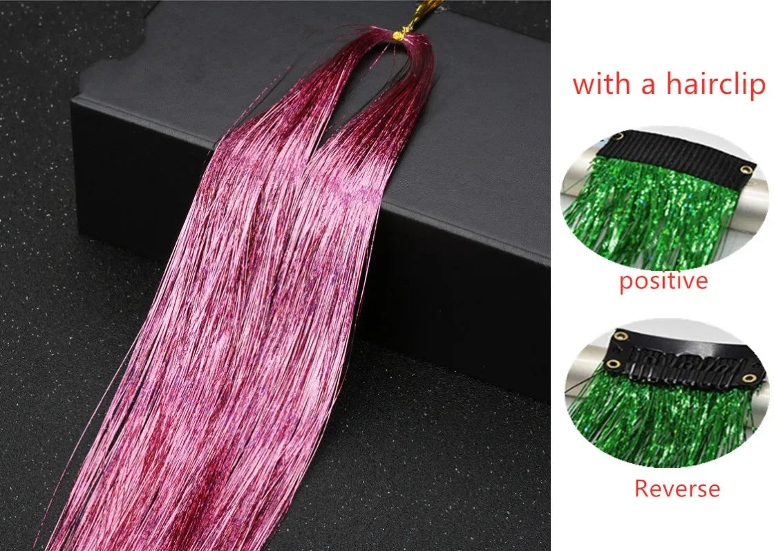 Sparkle Hair Tinsel Extensions 100cm – Colorful Braiding Dazzles