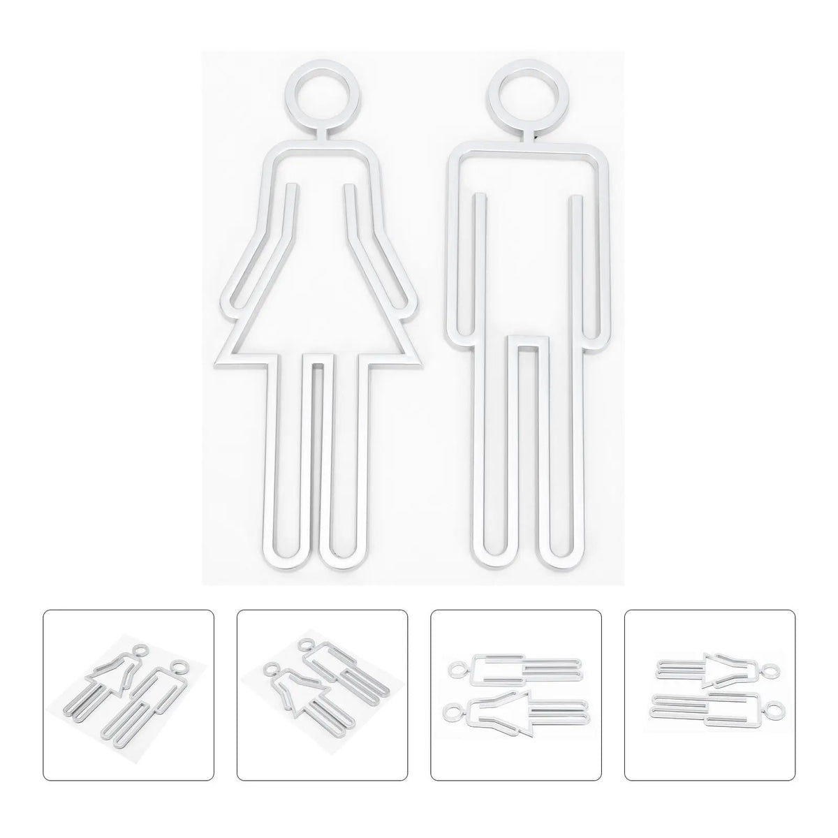 Modern Clear Restroom Door Signs – Men & Women Bathroom Plates Bathroom Door Sign PLUSH Default Title