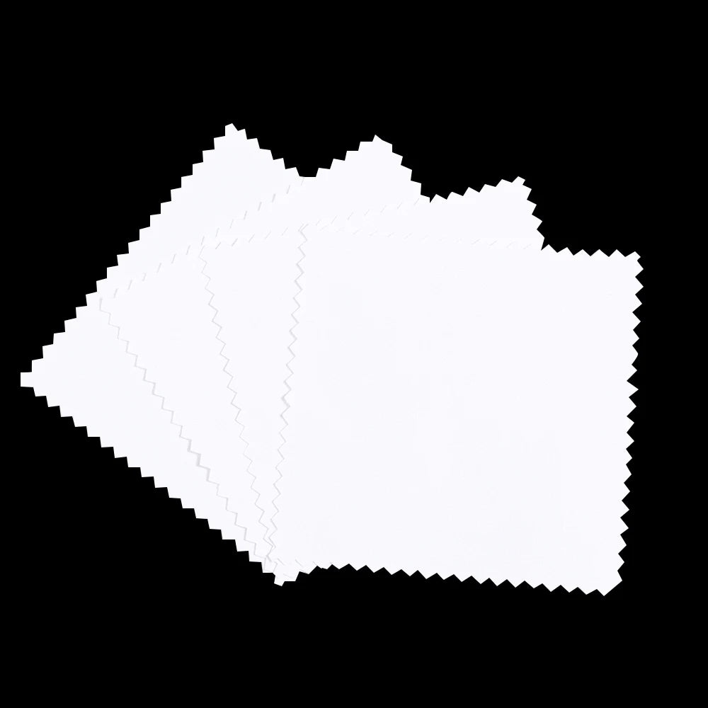 50pcs Silver Polishing Cloths – Jewelry & Glasses Cleaner Jewelry Polishing Cloth PLUSH White-10x10cm