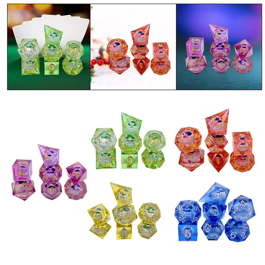 7-Piece Polyhedral Acrylic Dice Set – RPG & Board Games Polyhedral Dice Set PLUSH